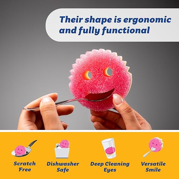 Scrub Daddy Scrub Mommy Sponges – Dual-Sided (Online Exclusive, 3-Count) | Temperature-Controlled Non-Scratch Cleaning