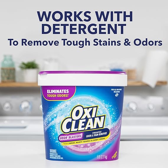 OxiClean Odor Blasters Versatile Odor & Stain Remover Powder – 5 lb | Oxygen-Powered Laundry Booster