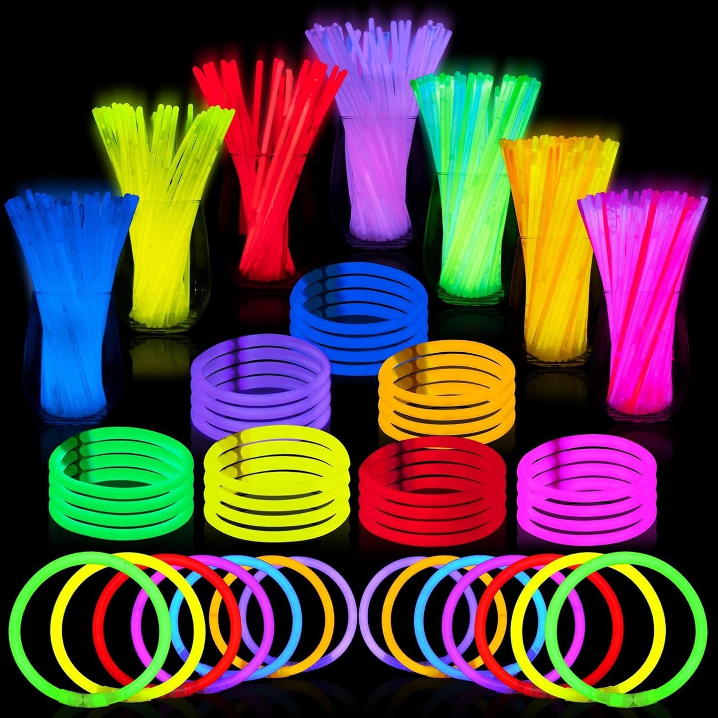 JOYIN 144-Piece Glowsticks Party Favor Set – Glow Bracelets & Necklaces, Multi-Color, Perfect for Halloween, Christmas & Football