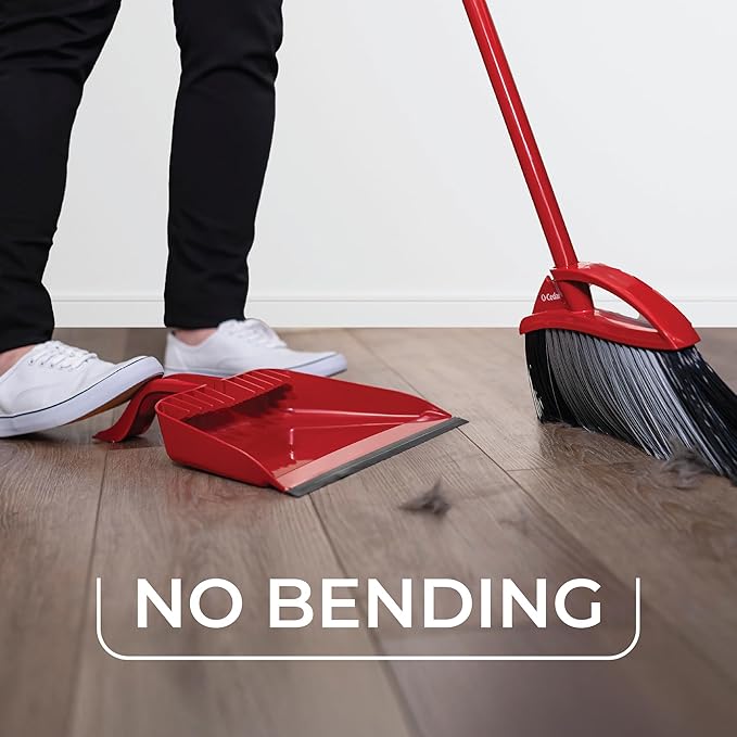 O-Cedar Pet Pro Broom with Step-On Dustpan – Dual Action Pet Hair Remover