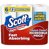 Scott Paper Towels – Choose-A-Sheet, 6 Double Rolls (108 Sheets per Roll) – Strong, Absorbent & Everyday Household Cleaning Rolls