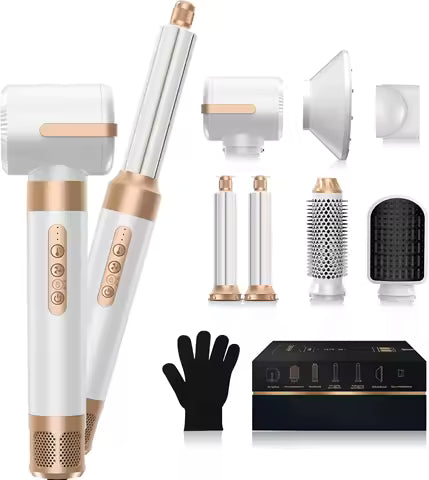 Hair Dryer Brush 7-in-1, 110000 RPM Hot Air Brush Hair Styler for Curly Straight & Twisted Hair Professional Ionic Brush