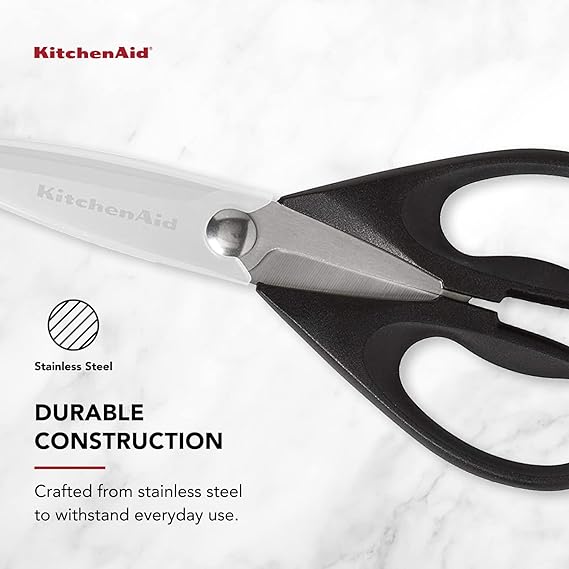 KitchenAid All-Purpose Kitchen Shears – 8.72″ | Soft-Grip, Protective Sheath, Stainless Steel, Dishwasher-Safe