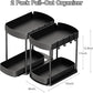 2 Pack Multi-Purpose Pull-Out Storage Organizers – 12.8 in, Black | Under-Sink & Cabinet Storage Solution
