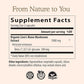 Supplement facts label for Organic Lion's Mane Mushroom Extract on a beige background