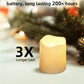 SHYMERY Flameless Votive Candles 24-Pack – 200+ Hr Warm White LED Tea Lights, 1.5″×1.7″ | Safe Flicker Ambient Light for Halloween, Weddings & Tablescapes