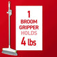 Command Broom & Mop Gripper 2-Pack – Heavy-Duty Wall Mount | Damage-Free, 4 lb Capacity, No Tools Required