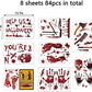 84-Pc Halloween Handprint & Footprint Stickers / Clings / Decals - Bloody Look for Windows, Walls, Floors, Bathroom & Doors
