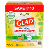 Glad® ForceFlex Tall Kitchen Drawstring Trash Bags, Gain Original scent with Febreze Freshness, 13 Gallon, 160 ct.