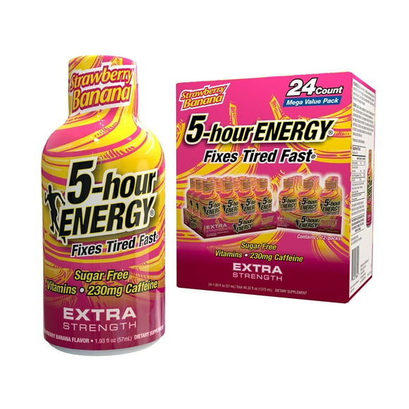 5-hour ENERGY Shot, Extra Strength, Strawberry Banana 1.93 oz., 24 pk.