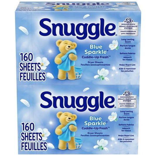 Snuggle Fabric Softener Dryer Sheets, Blue Sparkle, 320 ct.