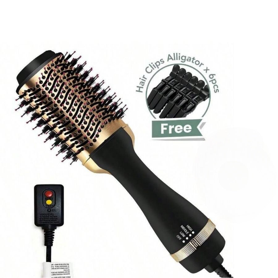 One Step Hair Dryer and Volumiser 1000W Blow Dryer Brush Hot Air Styling Brush Professional Hair Straightener Curler Travel Friendly Heated Hairbrush with Free Gift