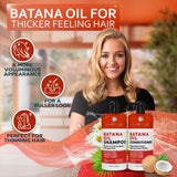 Batana Oil Shampoo and Conditioner Set Thickening Hair Products for Women and Men For Strengthening and Volumizing Fine and Thinning Hair Sulfate Free with Biotin and Keratin for a Fuller Look